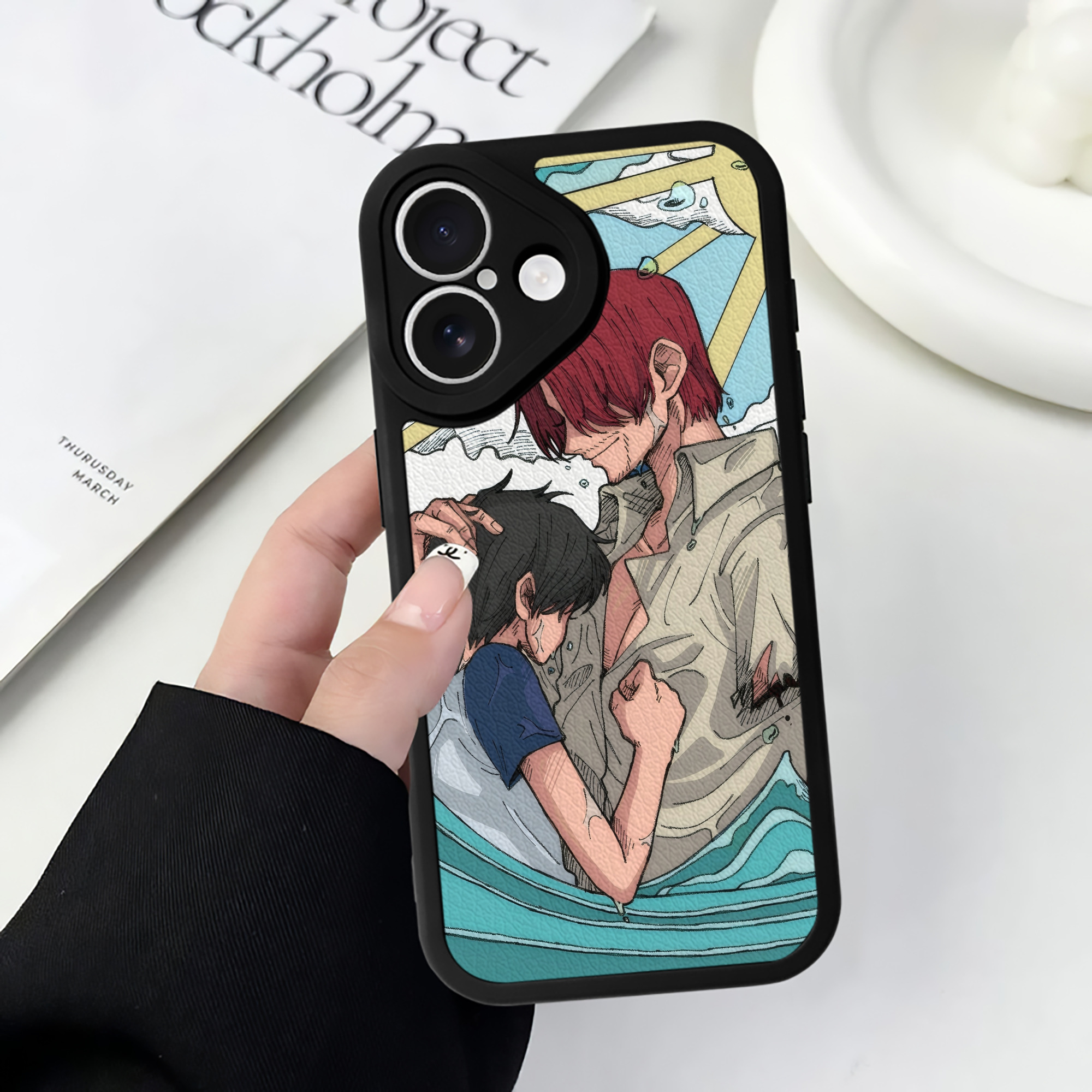 （画像用） ワンピース ONE PIECE 【iPhone 16シリーズ対応】シリコンスマホケース（レザー調） 材質：シリコン